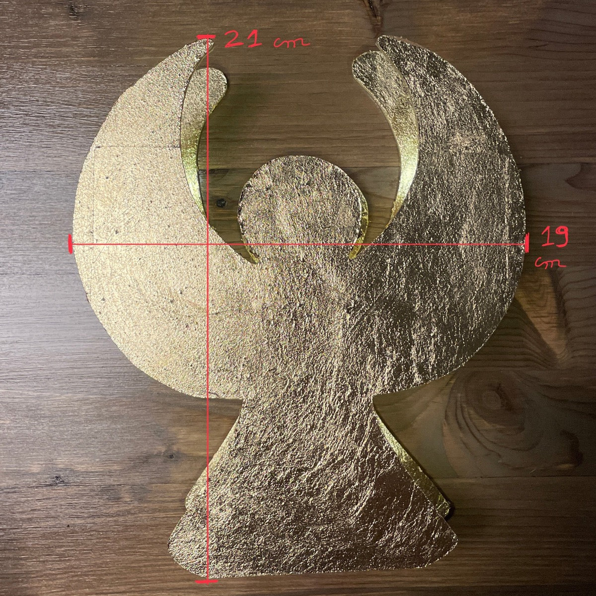 Set di 2 luci natalizie fatte a mano, stella decorativa e angelo in finitura oro